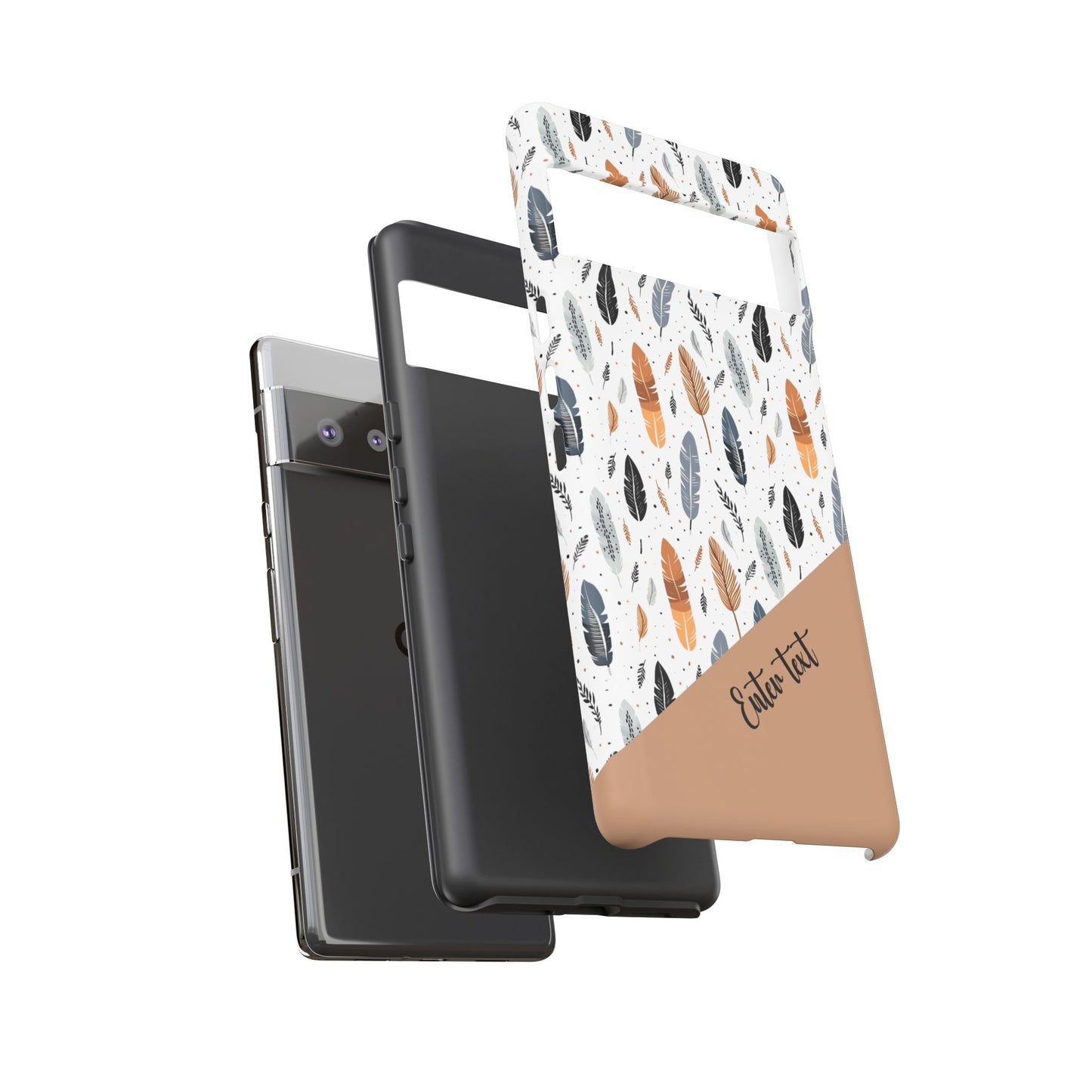 Personalized Whispering Feathers Tough Case — Dark Feather Protective Phone Case for Samsung & Google