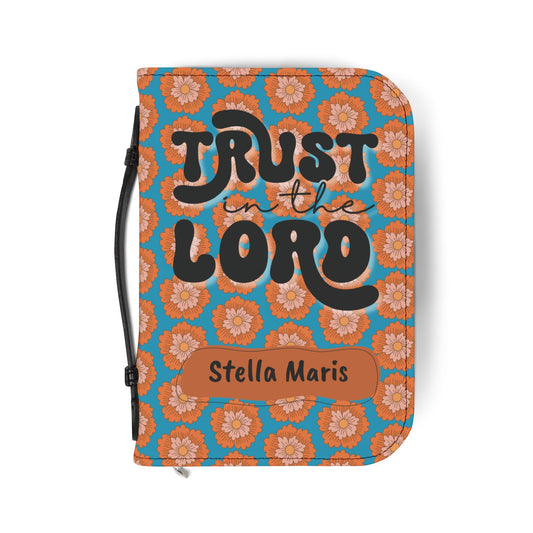 Personalized Floral Bible Cover - Trust in the Lord Design for Believers| Baptism | Christening | Anniversary | Birthday Gifts.