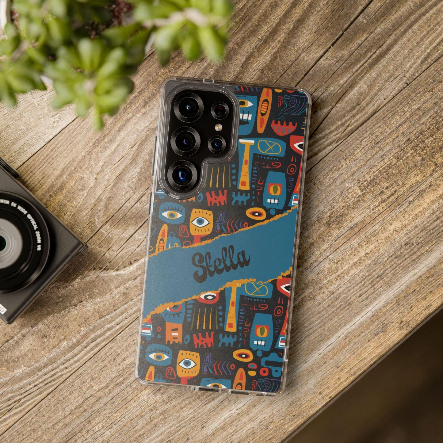 Phone Case — Colorful Abstract Faces Clear Impact-Resistant Case