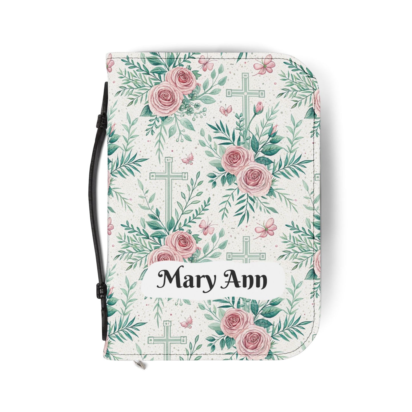 Floral Christian Bible Cover - Personalized with Name, Inspirational Gift for Baptism, Confirmation, or Any Religious Occasion