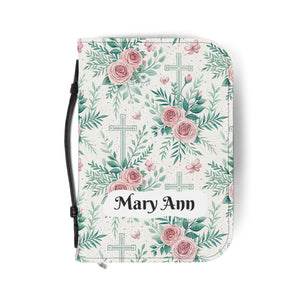 Floral Christian Bible Cover - Personalized with Name, Inspirational Gift for Baptism, Confirmation, or Any Religious Occasion