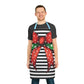 Striped Red Polka Dot Bow Chef's Apron