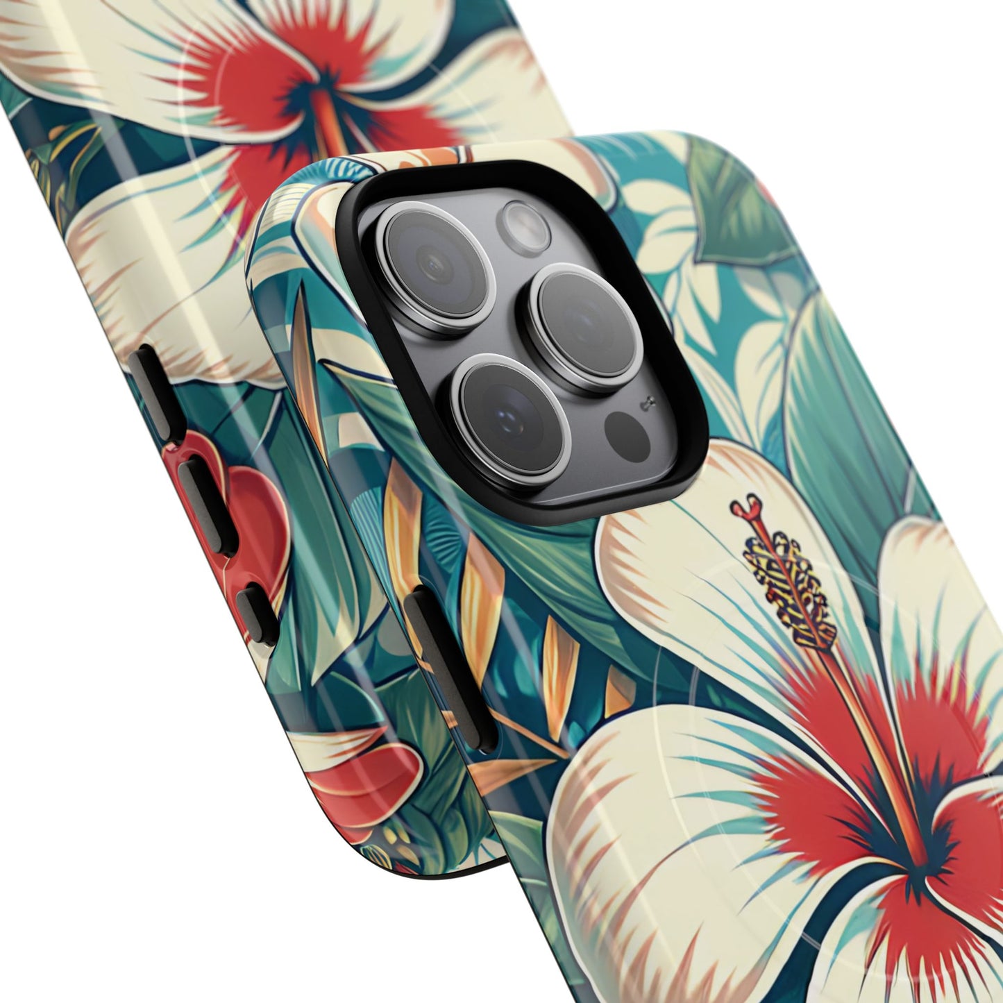 Tropical Hibiscus MagSafe® iPhone® Tough Case - Stylish Phone Protection Gift for Nature Lovers, Vibrant, Summer Vibes.