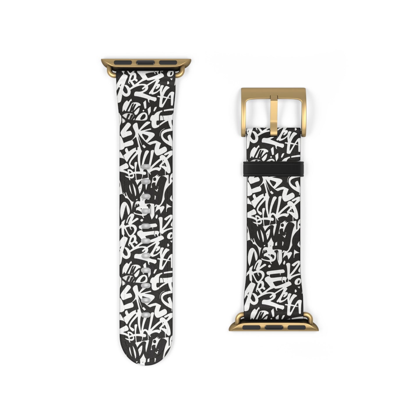 Urban Graffiti Print Watch Band - Trendy Accessory for Everyday Use,