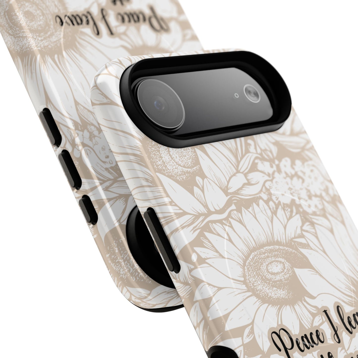 Peace I Leave with You John 14:27,Tough iPhone Magnetic MagSafe® Case Scripture, Sunflower Bible Verse,  iPhone® 13,  14, iPhone 15, iPhone 16, 17, Pro, Pro Max, Plus Cases.