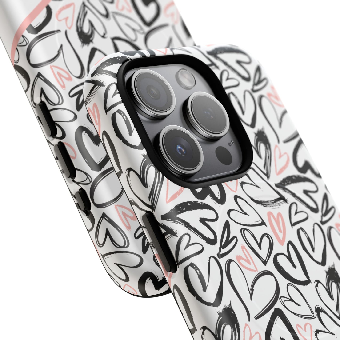 Heart Scribbles Tough Magnetic MagSafe®Case - Cute, Stylish, Gifts for Her, Love, Valentine's Day,  iPhone® 13, 14, 15, 16, 17, Pro, Pro Max, Plus Cases.