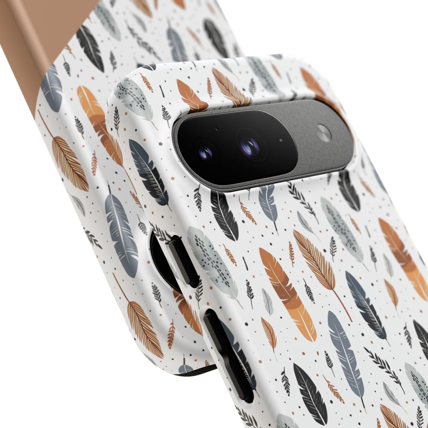 Personalized Whispering Feathers Tough Case — Dark Feather Protective Phone Case for Samsung & Google