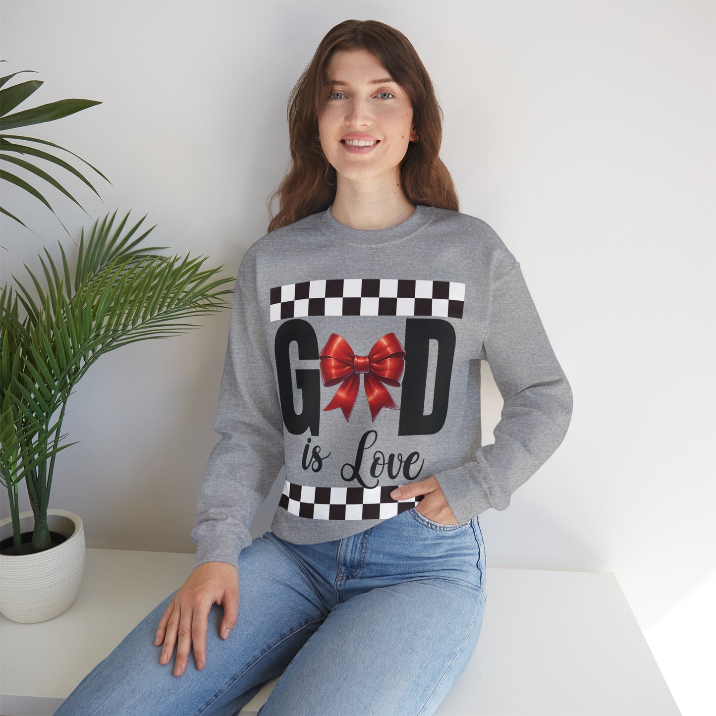 GOD is LOVE Unisex Gildan Heavy Blend™ Crewneck Sweatshirt.