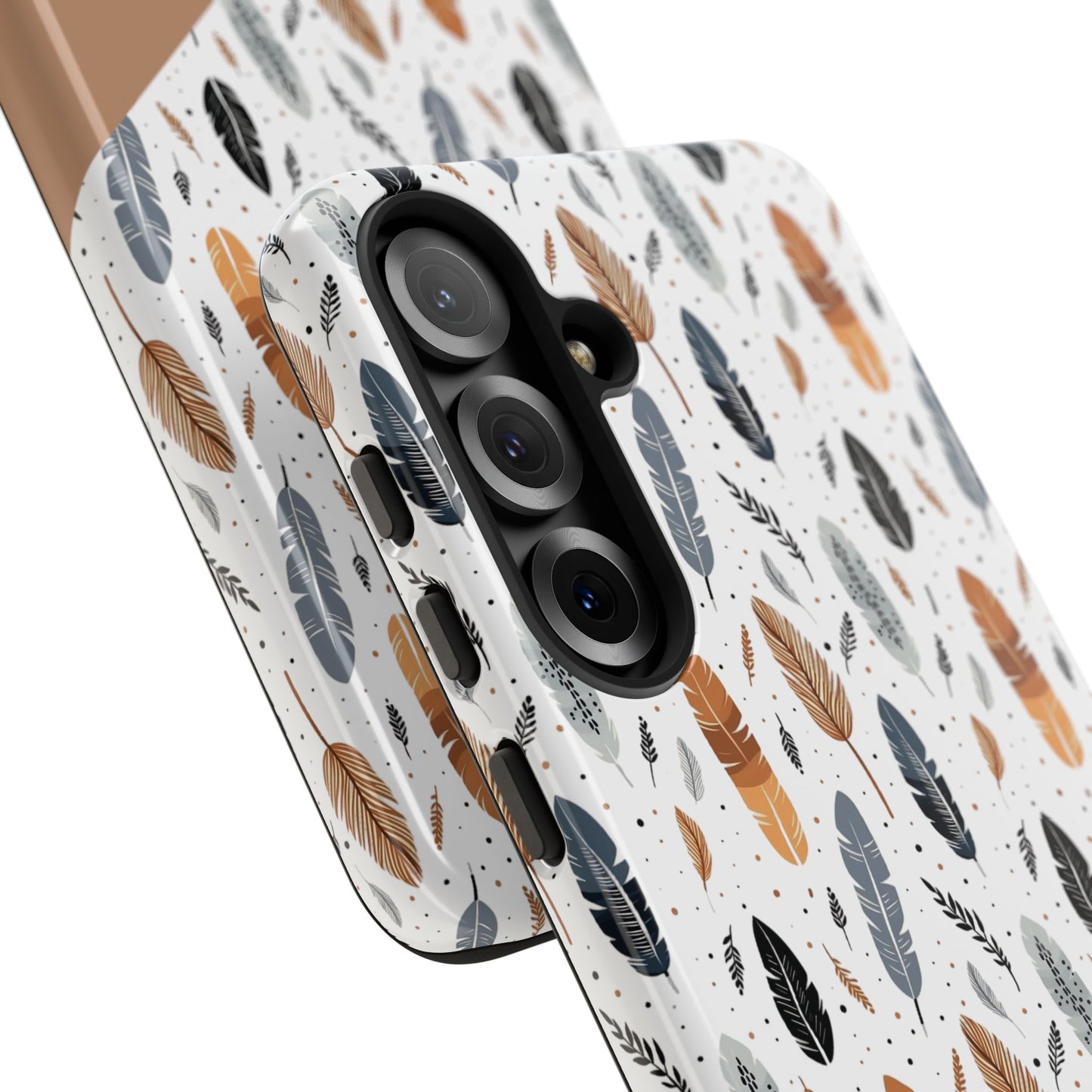 Personalized Whispering Feathers Tough Case — Dark Feather Protective Phone Case for Samsung & Google