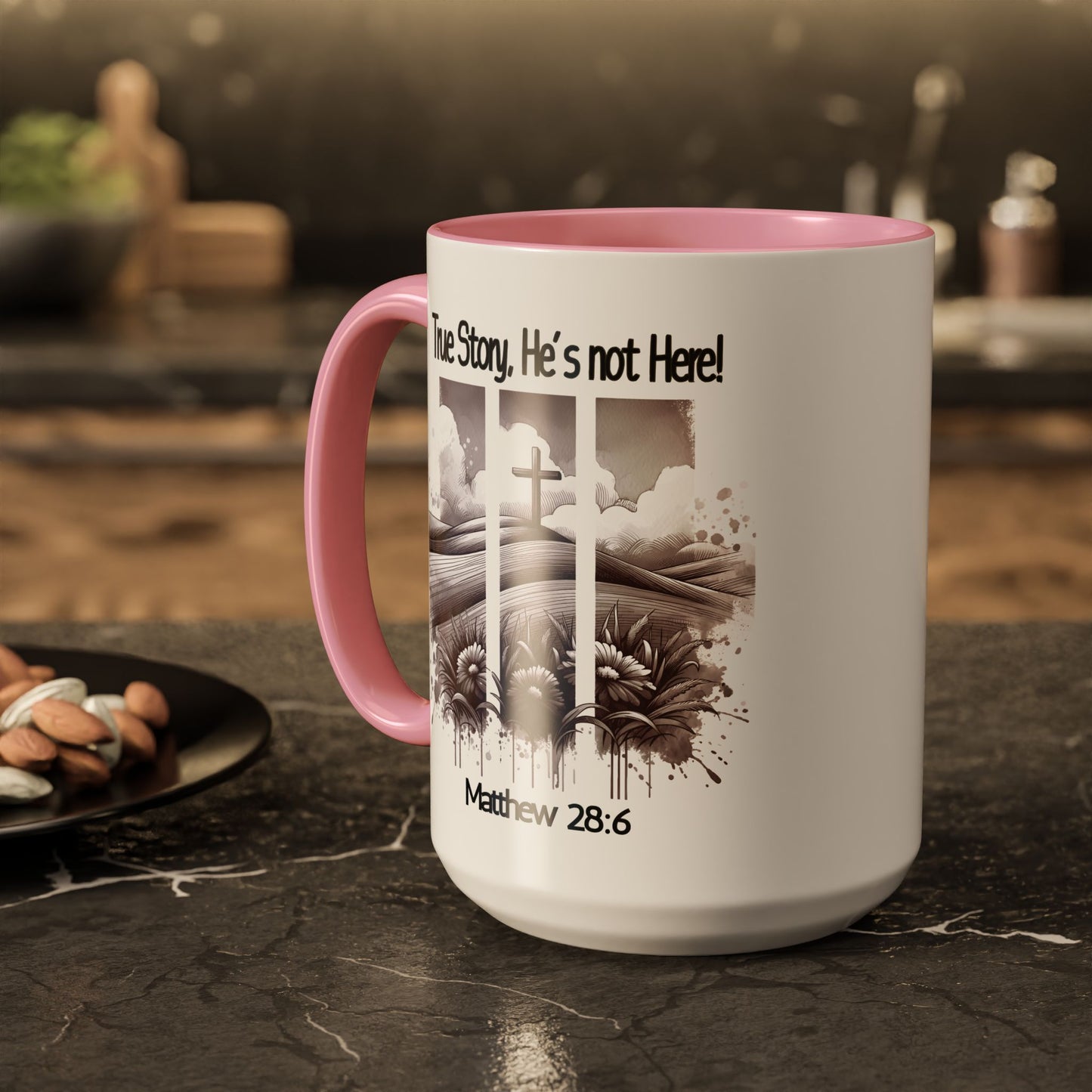 Inspirational Religious Mug - True Story, He's Not Here! (11oz or 15oz)