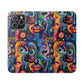 Psychedelic Visions Vibrant Art Flip iPhone and Samsung Phone Case - Colorful Faces Design for Phone Protection