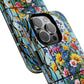 Floral Stained Glass Tough Magnetic Case, Durable Phone Cover, Gift for Nature Lovers, Unique Floral Design, Phone Accessories for All Occasions.