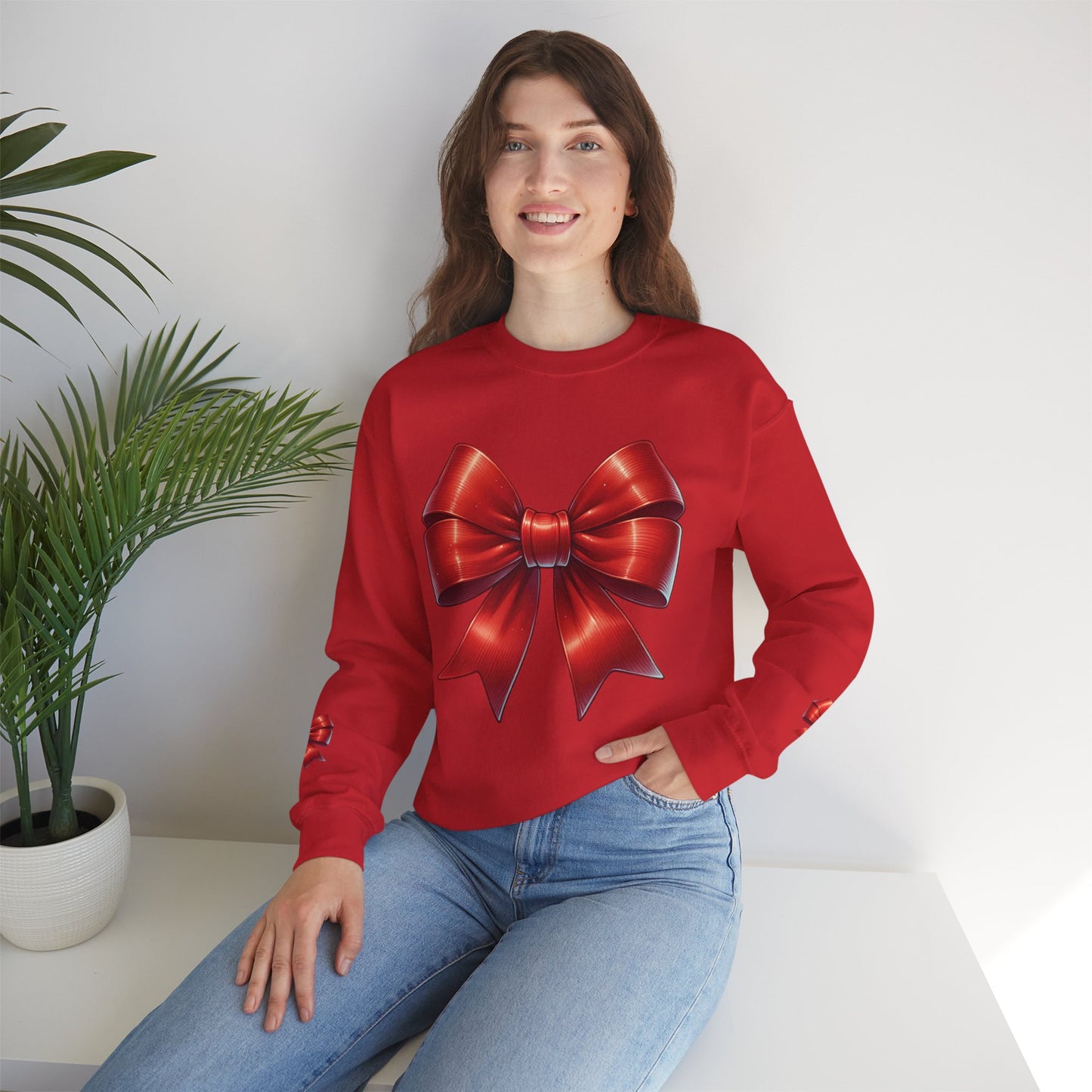 Bow Charm Valentines Unisex Gildan Heavy Blend™ Crewneck Sweatshirt