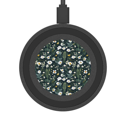 Daisy Delight Floral Design Wireless Charging Pad - Quake Pattern for Home & Office.