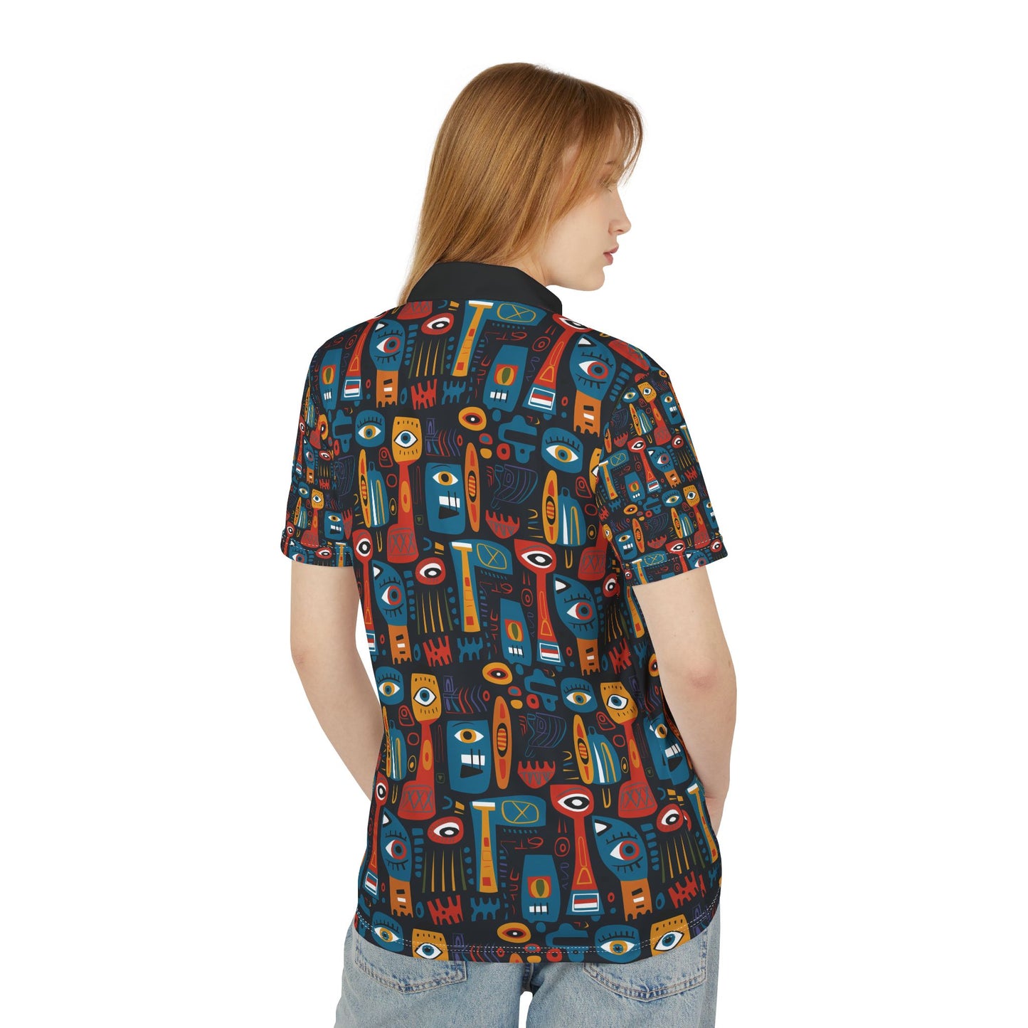 Urban Totem Unisex Polo Shirt, Boho Style, Trendy Fashion, Casual Wear, Unique Gift, Summer Vibes, Gifts for Her and Gifts for Him.