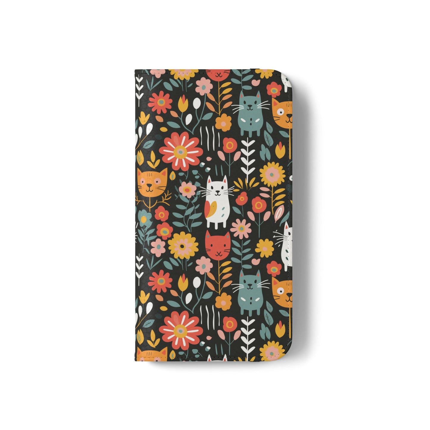 Whimsical Feline Garden iPhone and Samsung Flip Cases