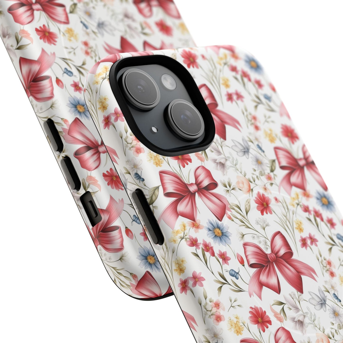 Personalized Rosette Coquette Floral Phone Case - Tough MagSafe® Magnetic Cases, Protective Cover, Stylish Tech Accessory, Gifts for Her