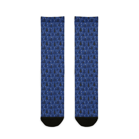 Winter Wonderland Navy Sublimation Crew Socks