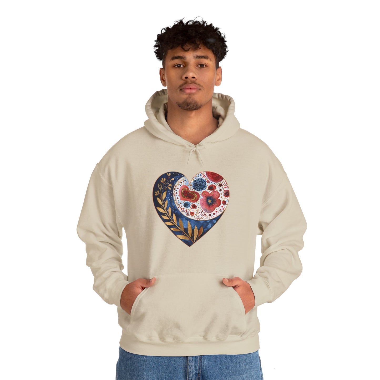 Floral Heart Unisex Heavy Blend™ Hooded Sweatshirt