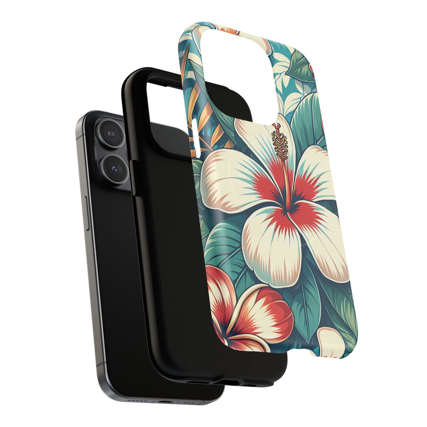 Tropical Hibiscus MagSafe® iPhone® Tough Case - Stylish Phone Protection Gift for Nature Lovers, Vibrant, Summer Vibes.