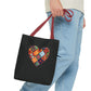 Patched Heart Tote Bag