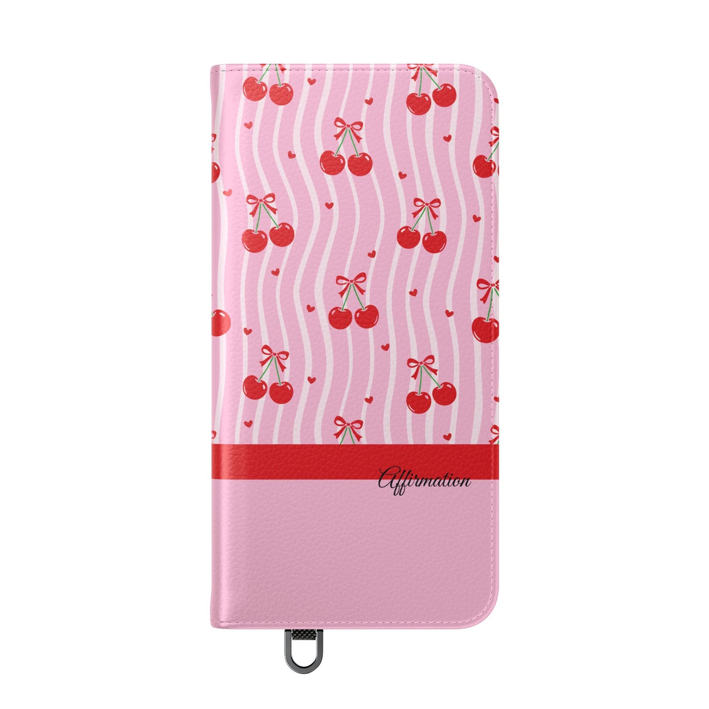 Personalized Cherry Blossom Dreams Flip iPhone and Samsung Cases — Wallet Folio with Name & Affirmation.