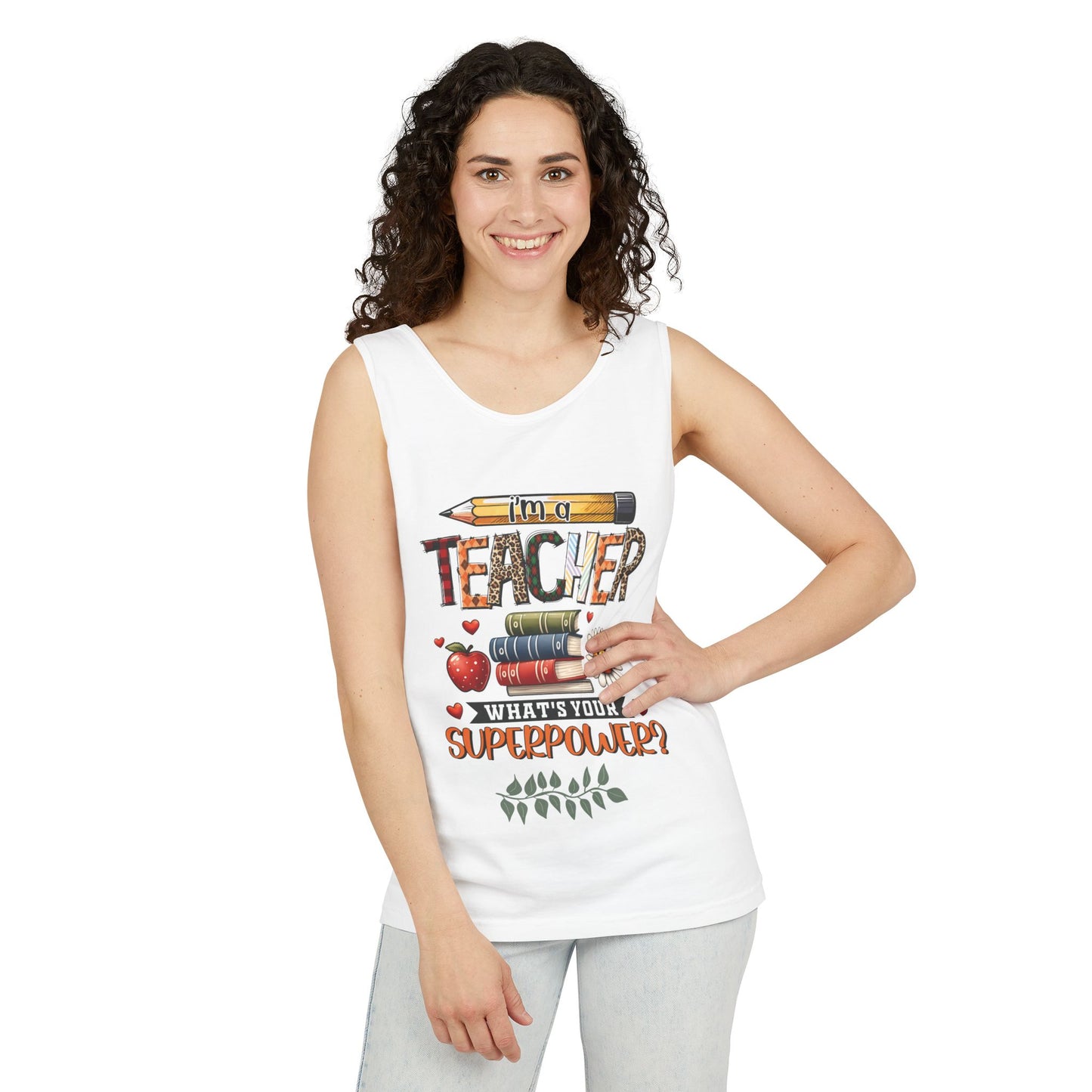 Teachers are Heros Unisex Garment-Dyed Tank Top