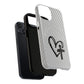 Tough Magnetic Phone Case with Heart & Cross Design, Durable Phone Cover, Unique Gift for Her, Stylish Accessory, Everyday Use