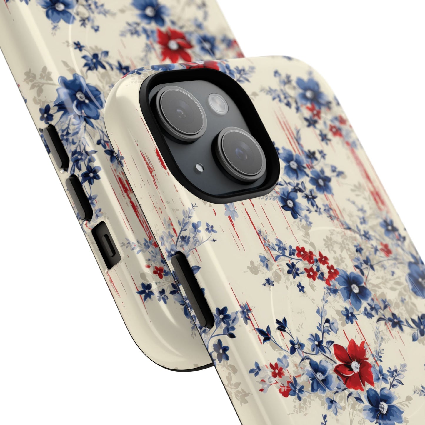 Americana Blossom Drift Tough Magnetic iPhone Case - Durable, Chic, Personalized for Floral Lovers, Gift for Her, Spring Style, iPhone Accessories