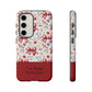 Personalized Rosette Coquette Phone Case - Custom Name/Message 'I Am Stronger Than The Storm' Floral Bow Protective Case