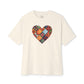 Patchwork Hearts Unisex Oversized Bella Canvas Boxy Tee