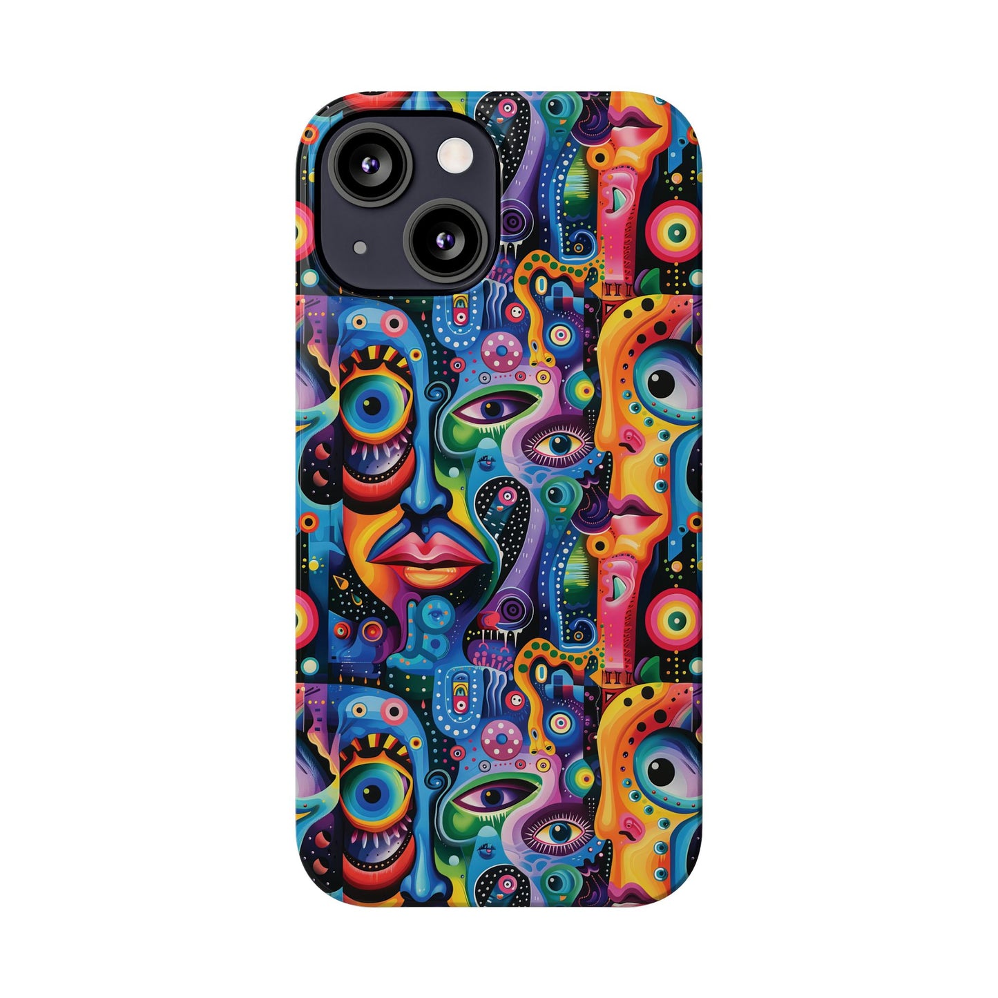 Psychedelic Visions Slim iPhone Case - Vibrant Design for Artistic Souls