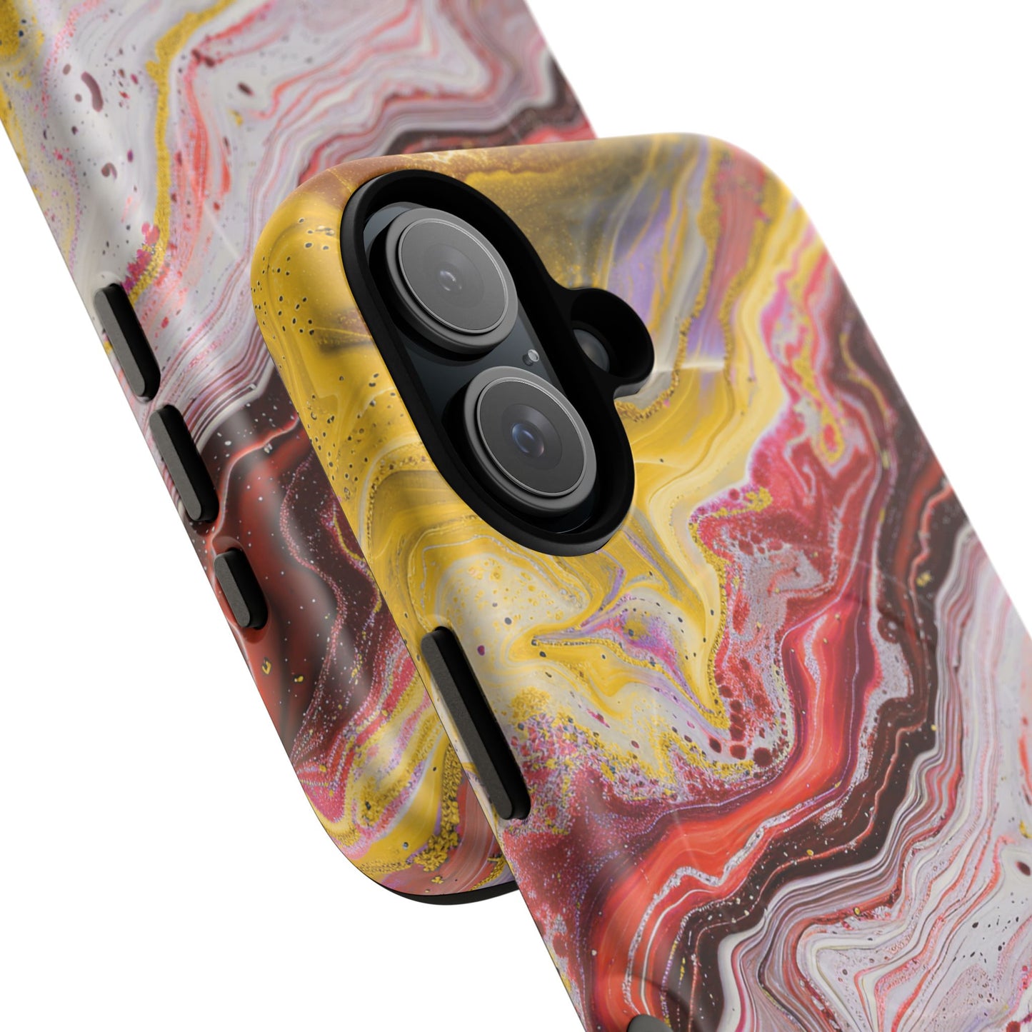 Colorful Red Marble iPhone Case, Tough Magnetic Cases, Stylish iPhone Protection, Unique Gift for iPhone Lovers, iPhone Accessories