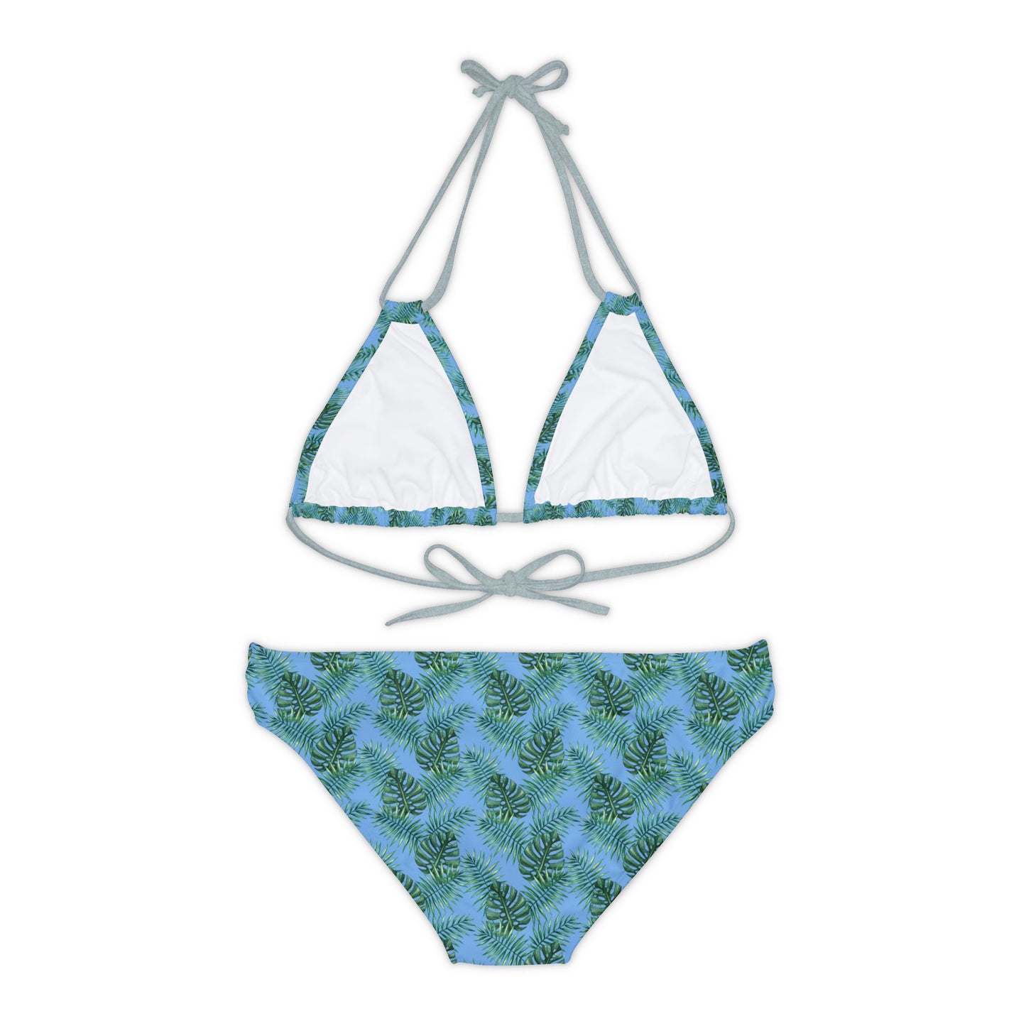 Blue Tropical Bliss Strappy Bikini Set (AOP)