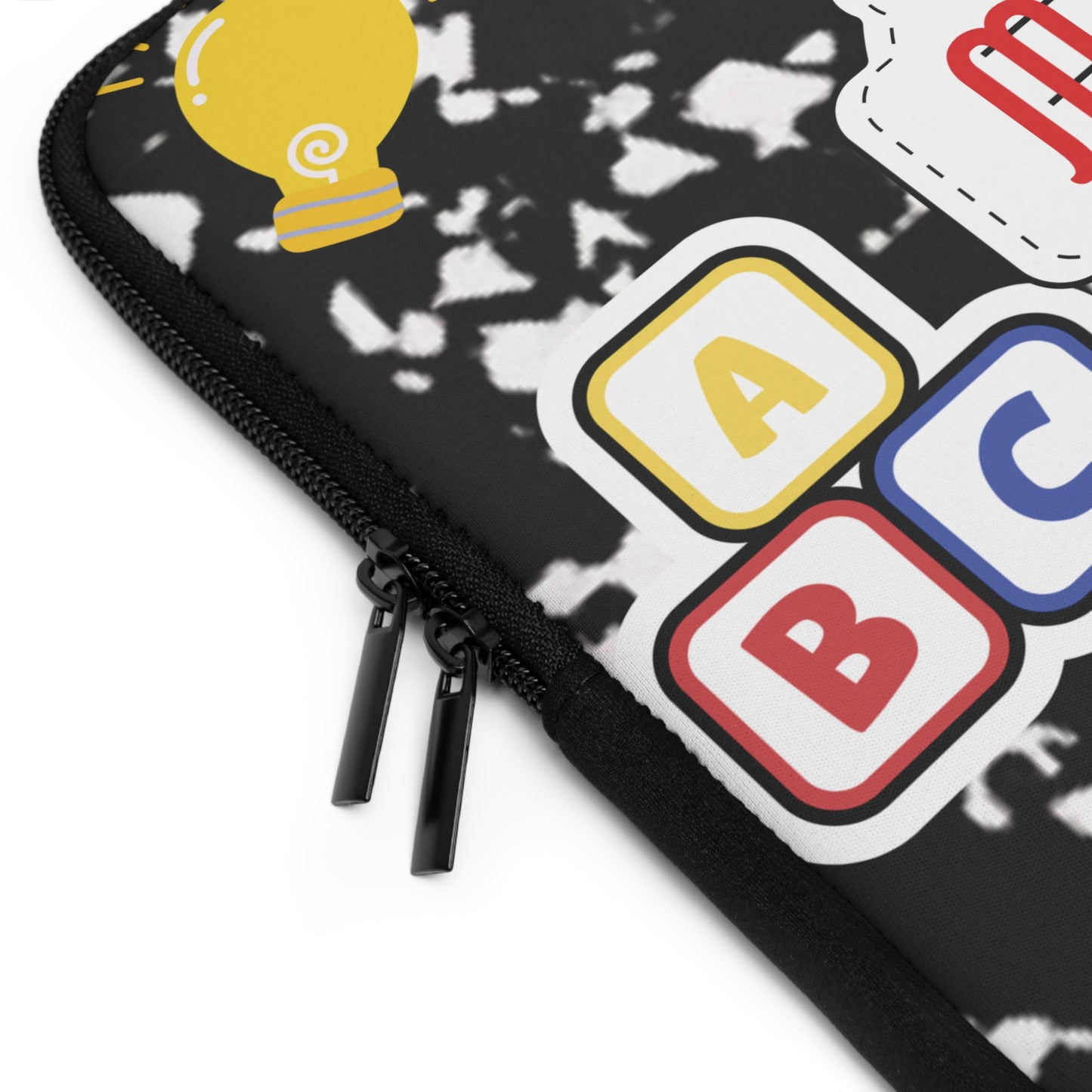 Personalized Laptop Sleeve with Black Composition Book Inspired Design, Customizable Tech Case, School Supplies, Gift for Students, College Essentials, Back to School