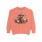 Autumn Highland Cow Charm Unisex Garment-Dyed Sweatshirt