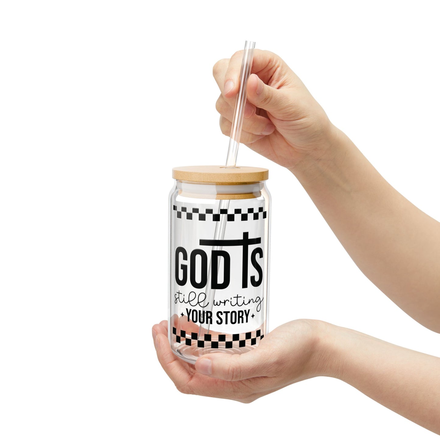 God is Still Writing Your Story Sipper Glass, 16oz