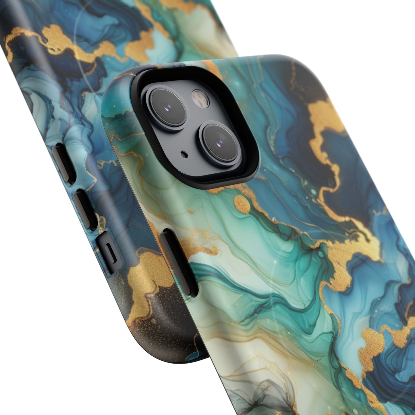 Ocean Quartz Luxe Marble Pattern Tough Magnetic iPhone Case, Phone Accessories, Luxury Gift, Durable iPhone Cover, Unique Design for iPhone Users.