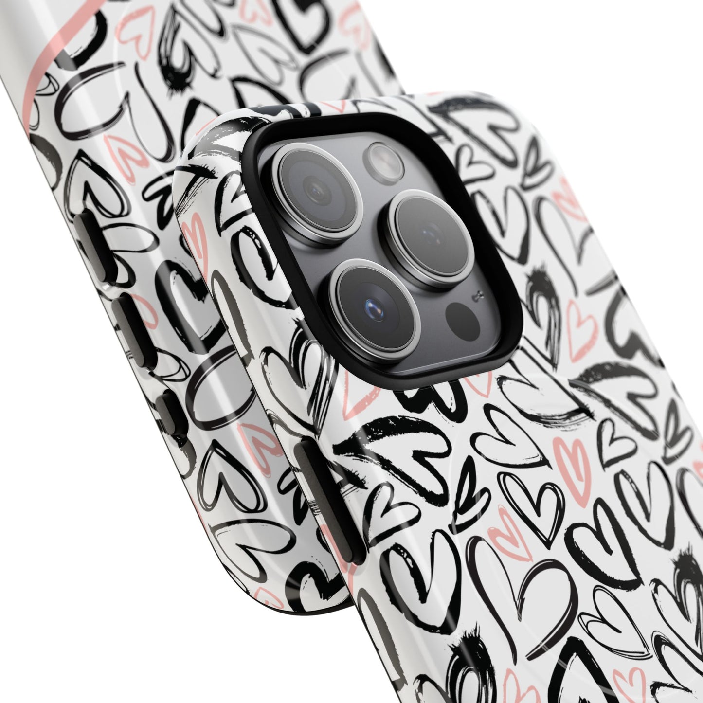 Heart Scribbles Tough Magnetic MagSafe®Case - Cute, Stylish, Gifts for Her, Love, Valentine's Day,  iPhone® 13, 14, 15, 16, 17, Pro, Pro Max, Plus Cases.