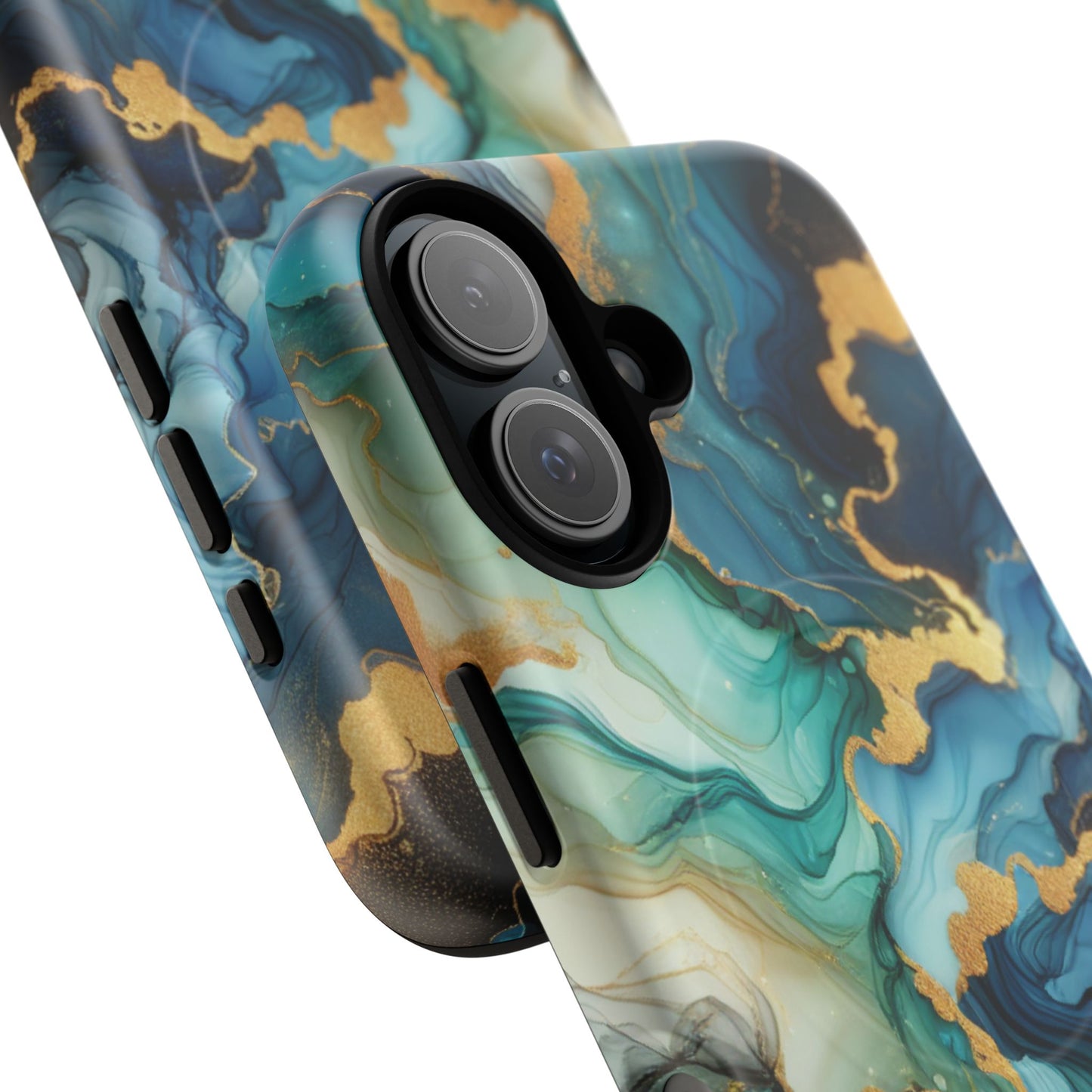 Ocean Quartz Luxe Marble Pattern Tough Magnetic iPhone Case, Phone Accessories, Luxury Gift, Durable iPhone Cover, Unique Design for iPhone Users.