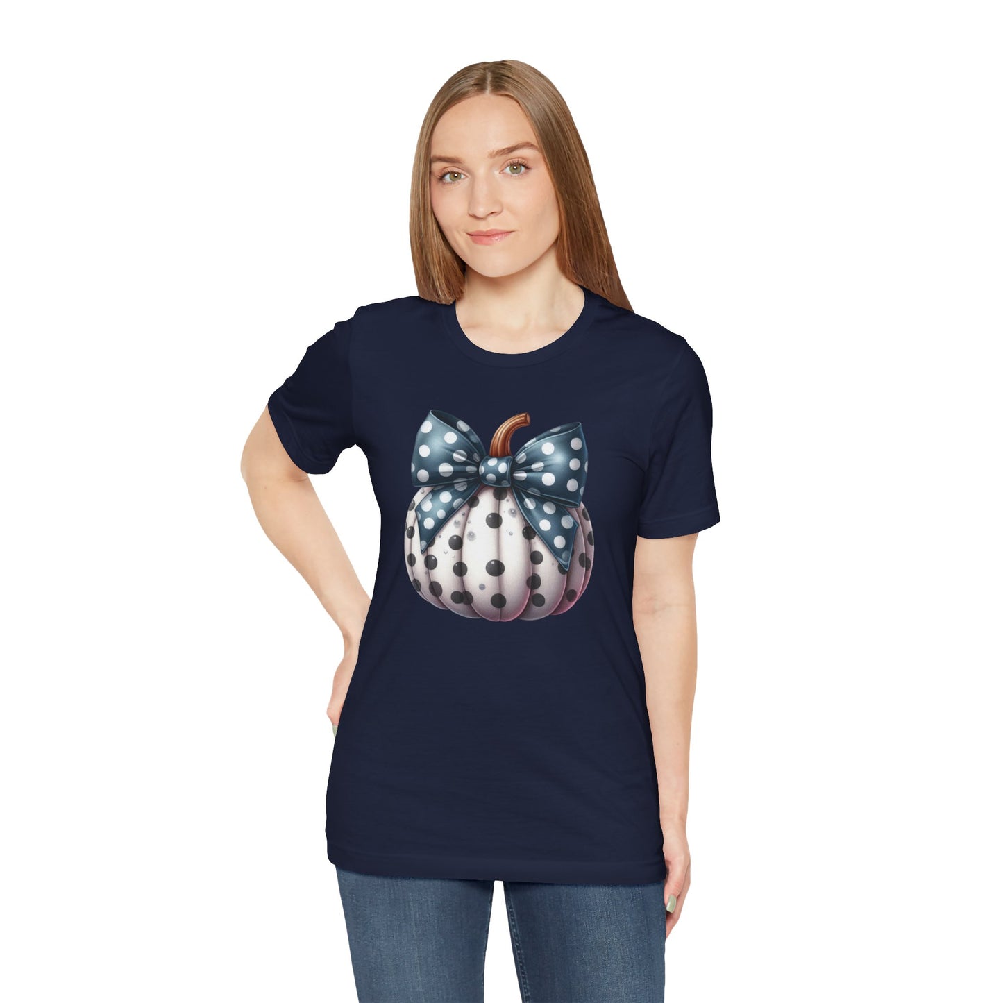 Polka Dot Pumpkin Charm Unisex Jersey Short Sleeve Tee