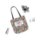 Personalized Black Doodle Daydream Composition Book Inspired Canvas Tote Bag with Colorful Straps, Cute School Bag, Eco-Friendly Tote, Back to School Shopping Bag, Teacher Gift Idea