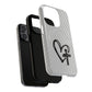 Tough Magnetic Phone Case with Heart & Cross Design, Durable Phone Cover, Unique Gift for Her, Stylish Accessory, Everyday Use
