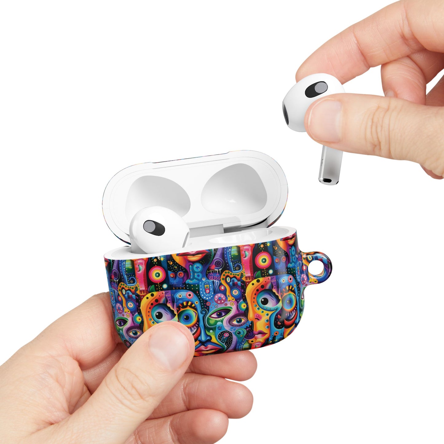 Psychedelic Visions Colorful Artistic AirPod Case - Unique Design for Music Lovers