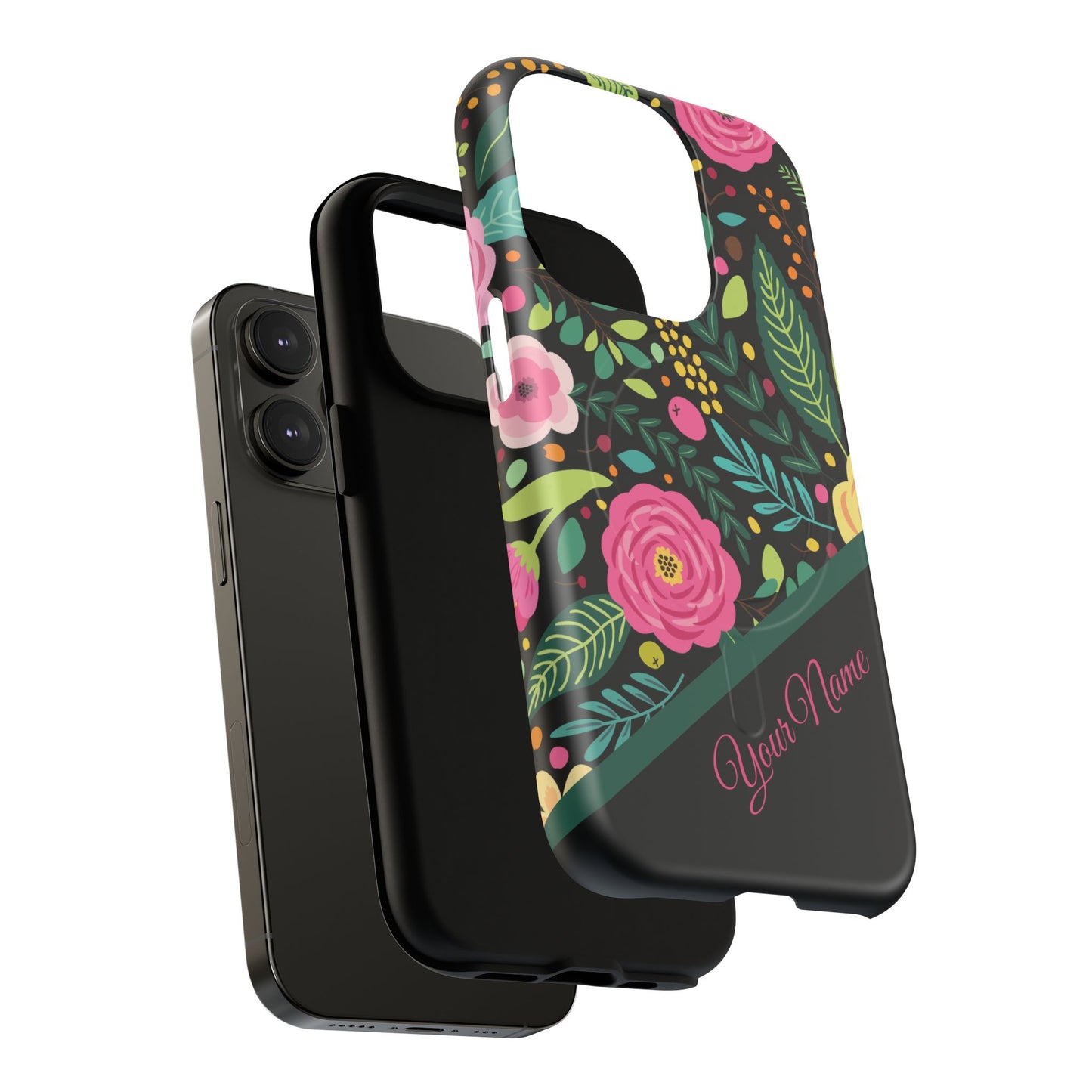 Personalized Floral Fantasy Tough Magnetic iPhone Cases- a Gift for Gardeners, Mother's Day, Birthday Gift, Anniversary Gift, Presents