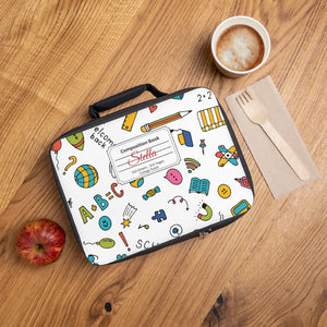 Personalized Classroom Couture Composition Book Inspired Colorful Kids Lunch Bag for School, Snack Bag, Lunch Tote, Lunchbox, Kids' Bag with Fun Back to School Design