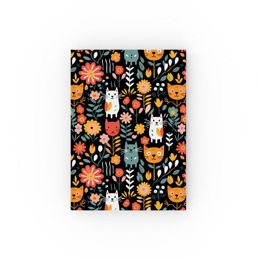 Whimsical Feline Garden Hard Backed Journal