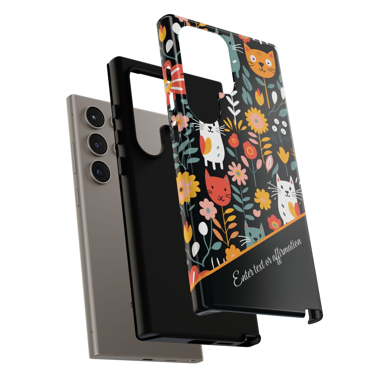 Personalized Whimsical Feline Garden Google and Samsung Tough Cases