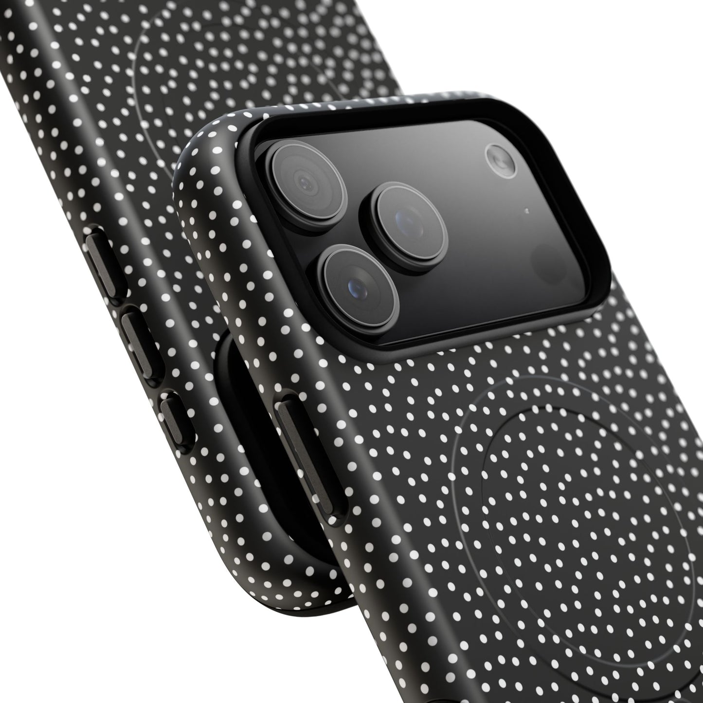 Small Polka Dot Tough iPhone Magnetic Case, Durable iPhone Accessories, Gifts for Tech Lovers, Modern Design.