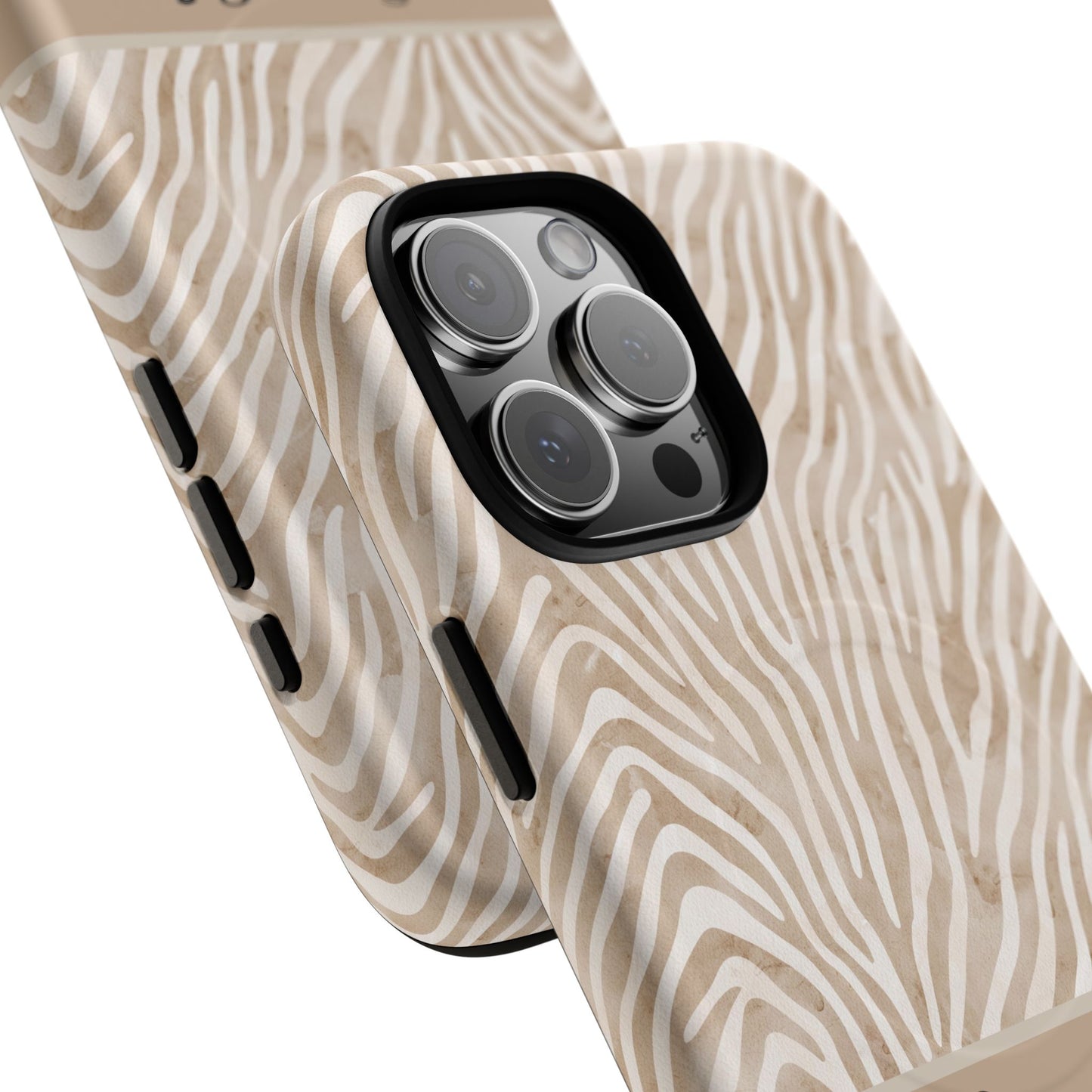 Personalized Zebra Animal Print Cover, Tough Magnetic MagSafe® iPhone® 13, 14, 15, 16, 17, Pro, Pro Max, Plus Cases (Custom Name).